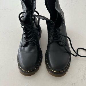 Sleek Black Doc Marten look alike Combat Boots